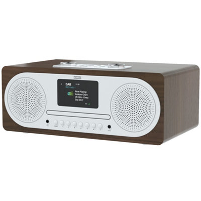 Azatom Clockwood Dab / Dab+ Radio With Cd PlayerBluetoothAlarmsFast Presets And Remote (Walnut) from B&Q