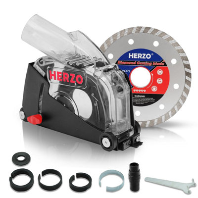 Dust Extraction Cutting Guard,herzo Shroud With Diamond Saw Blade For 5 Inch Angle Grinder from B&Q