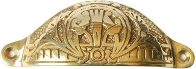 Castelion Brass Arts And Crafts Drawer Pull from B&Q