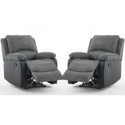  - Electric Reclining Sofa SetCorduroy Fabric Recliner Sectional Sofa Suite1+1 Sofa Set