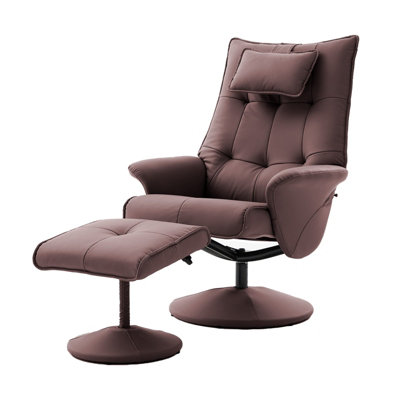Recliner Chair With Footstool Swivel ChairBrown from B&Q