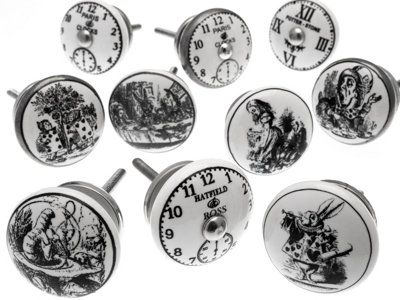 Ceramic Cupboard Knobs Decorative Alice In Wonderland Original Prints Ceramic Door And Drawer Handles By Mango Tree