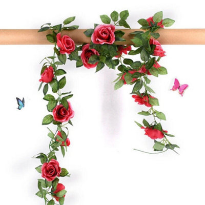12 Head Artificial Flowers Silk Rose Fake Flower With Stem Wedding Party Bouquet from B&Q