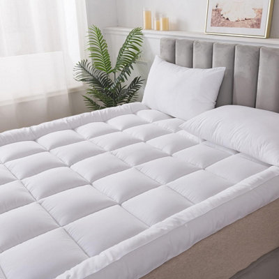 Hotel Quality Mattress Topper 10Cm 4Inch Thick Deep Toppers King 200Cmx150Cm from B&Q