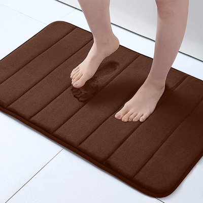  - Luxurious Brown Memory Foam Bath Mat 60X90CmSuper SoftNon-Slip & Absorbent