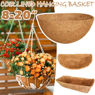  - 14" Round Natural Coco Hanging Basket Liners Moulded Coconut Fibre