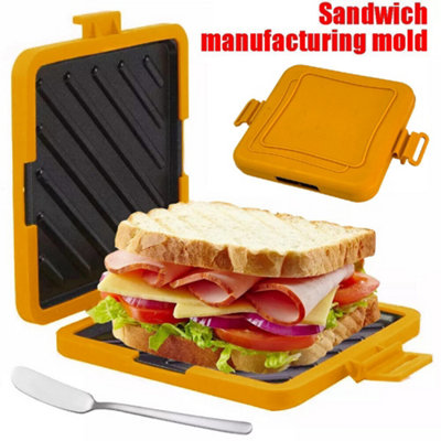 Yellow Toasted Sandwich Maker Machine Microwavable Waffle Maker Microwave Oven Toastie from B&Q