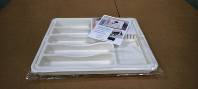 White Extendable Cutlery Tray Drawer Organiser Insert For Kitchen Utensils Storage from B&Q