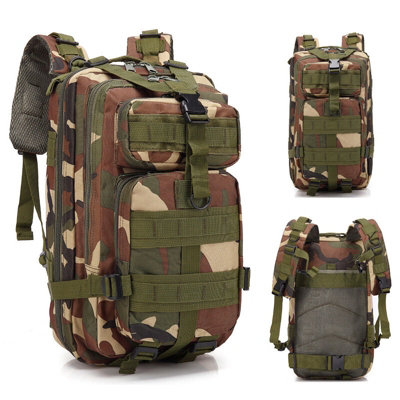 Jungle Camo Tactical Military Backpack Army Rucksack Camping Hiking Trekking from B&Q