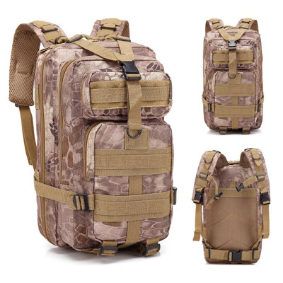 Python Khaki Tactical Military Backpack Army Rucksack Camping Hiking Trekking from B&Q