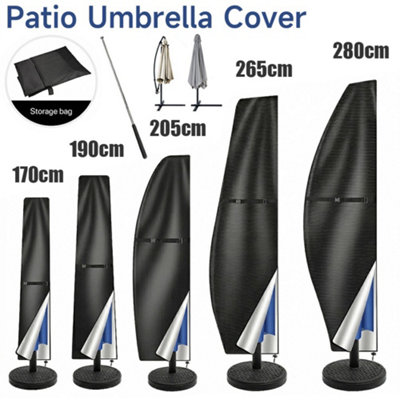 280X45 To 80Cm Parasol Banana Umbrella Cover Waterproof Cantilever Outdoor Garden Patio Shield from B&Q