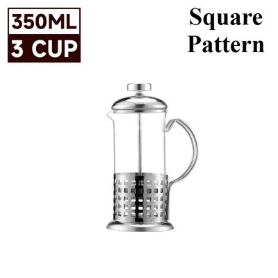350Ml Stainless Steel Glass Cafetiere French Press Coffee Maker With Plunger Uk from B&Q