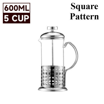 600Ml Stainless Steel Glass Cafetiere French Press Coffee Maker With Plunger Uk from B&Q