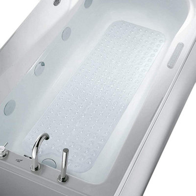 White 43X43Cm Extra Large Bath Mat Non Slip Bathtub Strong Suction Anti-Mold Rubber Shower Mat from B&Q