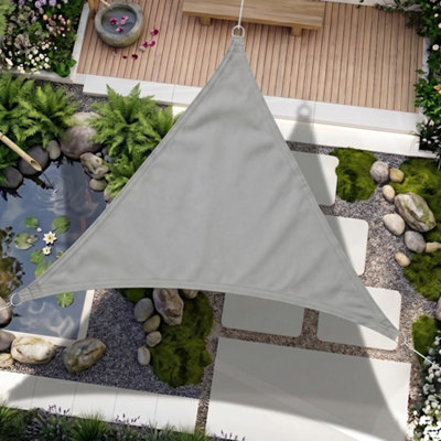 Sun Shade Sail Grey 2M Triangle Outdoor Garden Patio Party Sunscreen Awning Canopy Uv Block from B&Q