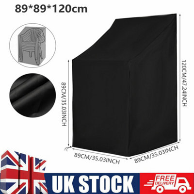 Large Garden Stackable Chair Cover Waterproof Outdoor Heavy Duty Stacking Seat 89X89X120Cm from B&Q