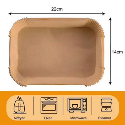 300Pc Rectangle Disposable Air Fryer Paper Liners Non Stick Parchment Cooking from B&Q
