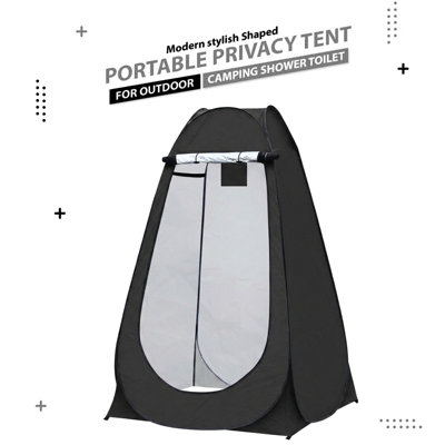 Black Portable Pop-Up Privacy Tent For CampingShowerToilet & Changing Room