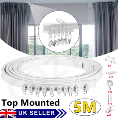 5M Bendable Flexible Curtain Track Rod Rail Ceiling Window Caravan Straight Bay from B&Q