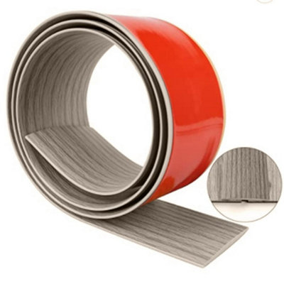  - 2M Grey Wood Grain Self-Adhesive Pvc Floor Transition Strip 50mm X 2mm For Door Thresholds