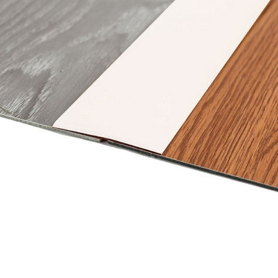  - White 2M Self-Adhesive Pvc Floor Transition StripDoor Threshold Cover Trim 50mm Wide For LaminateTiles & Carpet