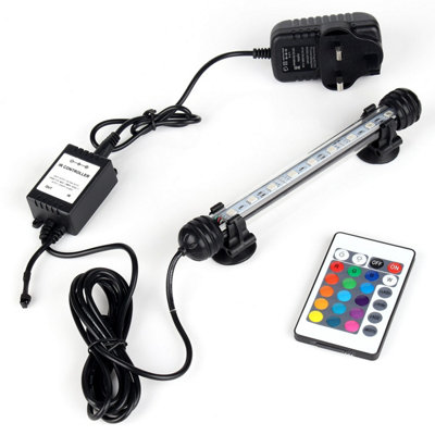 18Cm Aquarium Fish Tank 5050 Rgb Led Strip Lights Bar Lamp Submersible Lights Uk Plug from B&Q