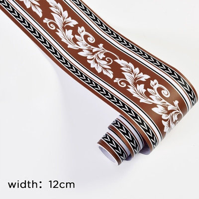  - 10M Self Adhesive Wall Border Trim Pvc Wallpaper Sticker 12Cm Decorative Strip