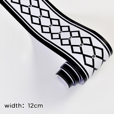  - 10M Self Adhesive Wall Border Trim Pvc Wallpaper Sticker 12Cm Decorative Strip