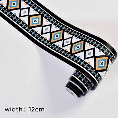  - 10M Self Adhesive Wall Border Trim Pvc Wallpaper Sticker 12Cm Decorative Strip