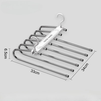  - Stainless Steel Folding Pants Hanger Space Saving Wardrobe Trouser Organiser Rack