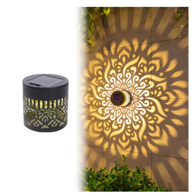  - Solar Mandala Wall Light Outdoor Garden Fence Projector Lamp Patio Ambient Deco