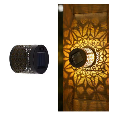  - Solar Grid Pattern Wall Light Outdoor Garden Fence Projector Lamp Patio Ambient Deco