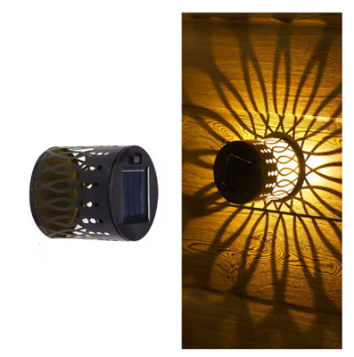  - Solar Fish Pattern Wall Light Outdoor Garden Fence Projector Lamp Patio Ambient Deco
