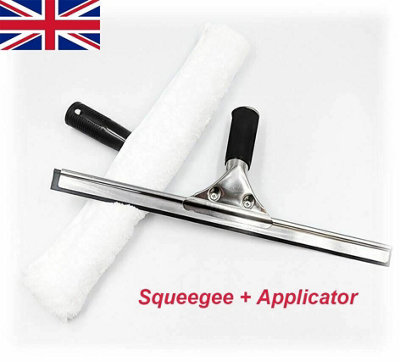  - 40Cm Window Squeegee + 35Cm Applicator Rubber Blade Professional Glass Cleaning Tool
