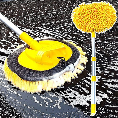  - Adjustable Telescopic Car Wash Brush Kit Mop Long Handle Vehicle Cleaning Tool
