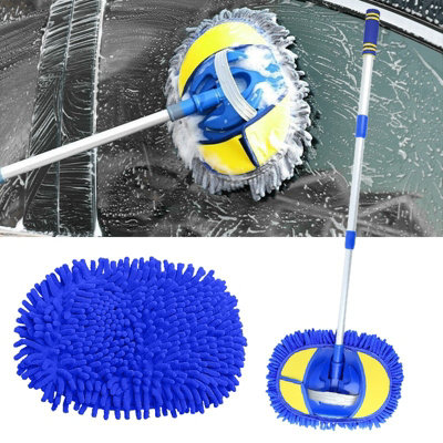  - Adjustable Telescopic Car Wash Brush Kit Mop Long Handle Vehicle Cleaning Tool