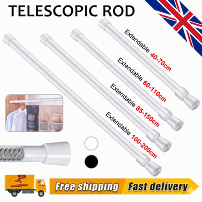 40-70Cm Extendable Curtain Poles No-Drill Telescopic Tension Rods For Net Curtains Uk from B&Q