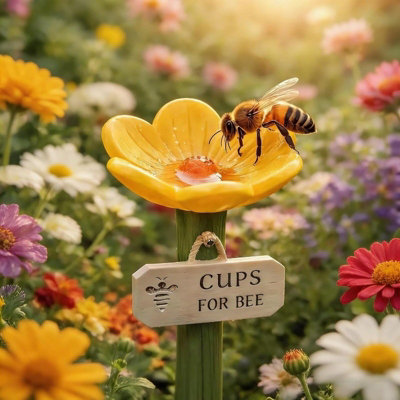 Colourful Resin Bee Watering Station Outdoor Garden Butterfly Water Feeder Bath from B&Q