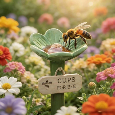 Colourful Resin Bee Watering Station Outdoor Garden Butterfly Water Feeder Bath from B&Q