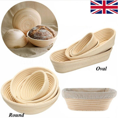 Sourdough Banneton Basket16Cm Round Rattan Bread Proving Bowl With LinerUk Stock from B&Q