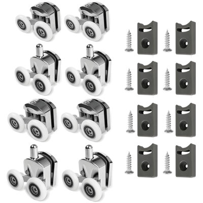 8X 23mm Shower Door Rollers Wheels Runners For Curved Door Top & Bottom Replacement from B&Q