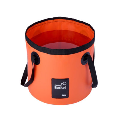 12L Orange Collapsible Folding Bucket Beach Camping Fishing Portable Bag Waterproof from B&Q