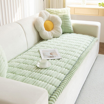  - Light Green Plush Pet Sofa Protector 70X240CmUltra SoftNon-Slip & Washable
