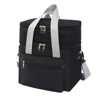 - Insulated Double-Deck Lunch Cooler Bag11L CapacityBlack