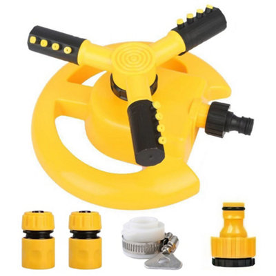 360 Rotating Garden Sprinkler Lawn Automatic Watering Irrigation 3-Arms System from B&Q