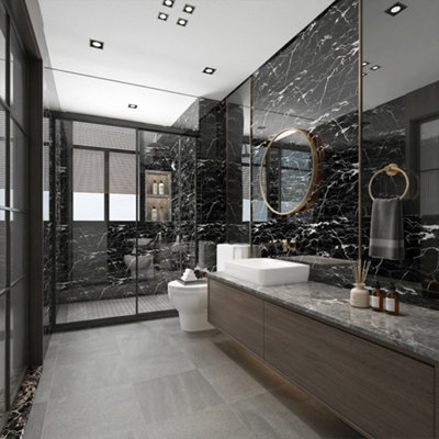 12Pcs 60X30Cm Self Adhesive Marble Effect Wall Tiles Waterproof Pvc Panels For Kitchen & Bathroom from B&Q