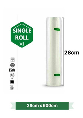 2 Roll 28 X 600Cm Food Vacuum Sealer Bags Textured Storage Seal Dry Wet Pack Food Saver Pouch from B&Q