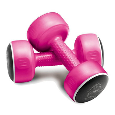 Body Sculpture Pink Ergonomic Dumbbells - Perfect For Strength Training And Toning 1.5Kg