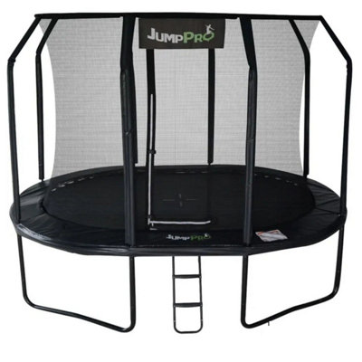 12Ft X 8Ft Jumppro™ Xcel Black Oval Trampoline With Enclosure from B&Q