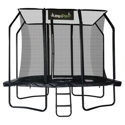 10Ft X 7Ft Jumppro™ Xcel Black Rectangular Trampoline With Enclosure from B&Q